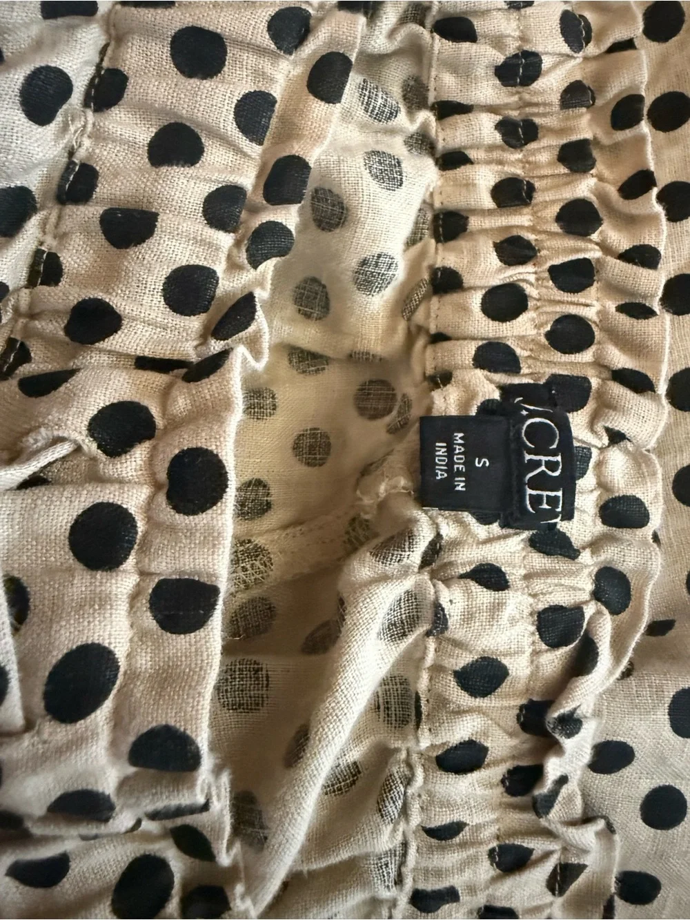 Beige Polka Dot Wide Leg Pants